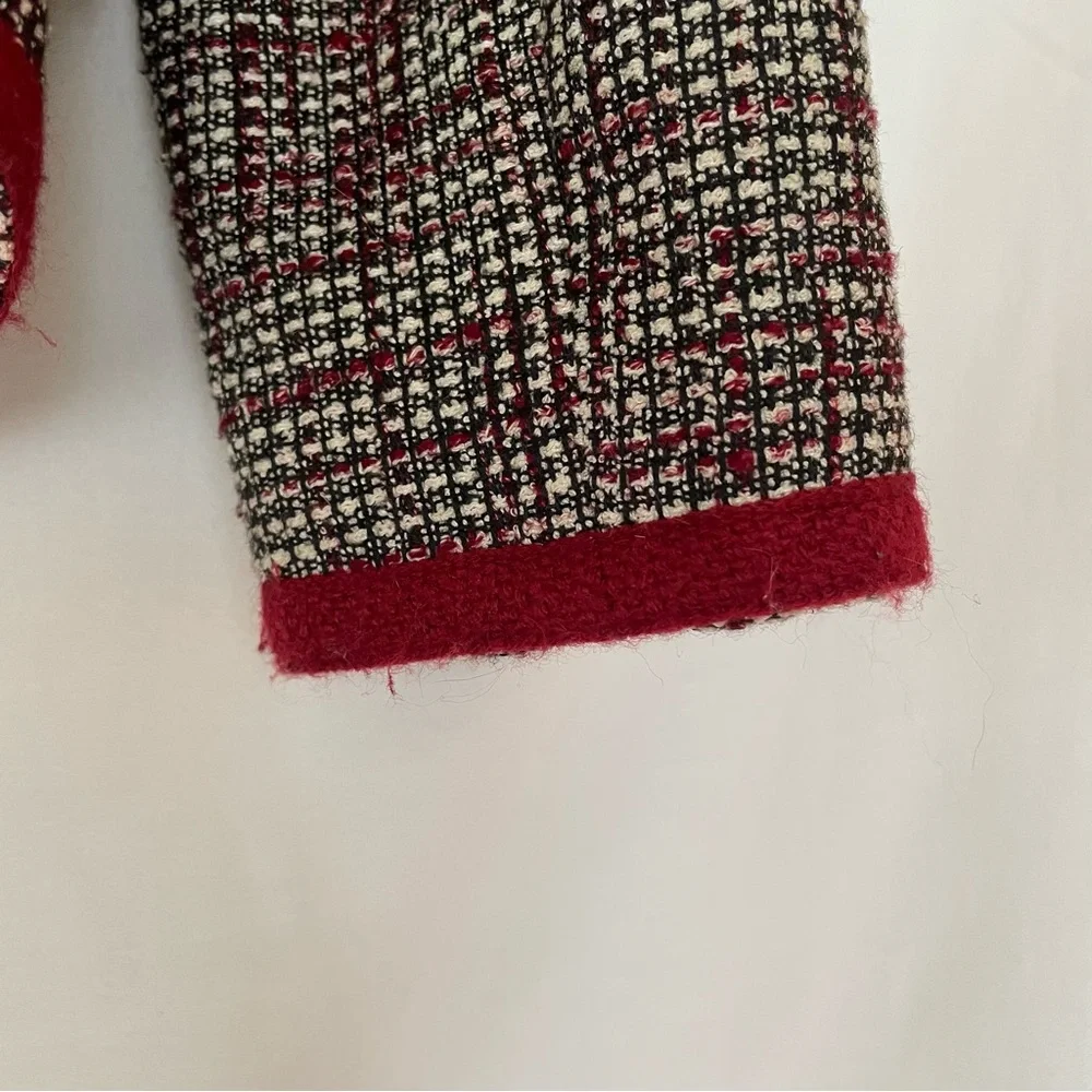Banana Republic Red Tweed Cropped Blazer - Picture 10 of 16